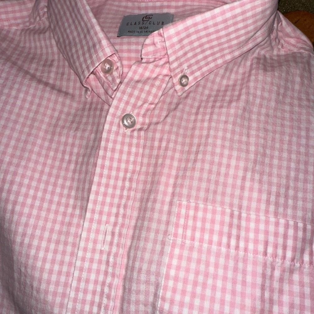 Club Class Pink Gingham Button Down Shirt